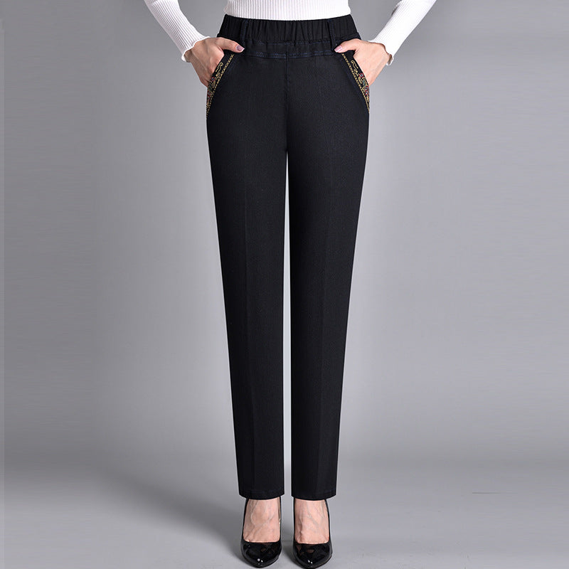 Elastische Jeans met Zijzakken en Stretch Tailleband