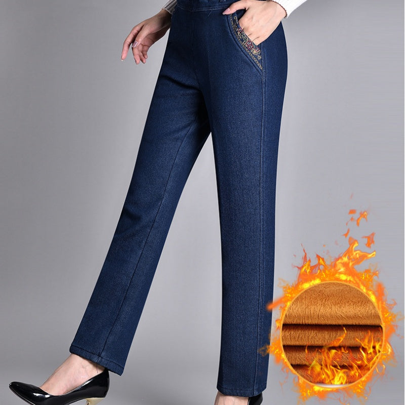 Elastische Jeans met Zijzakken en Stretch Tailleband