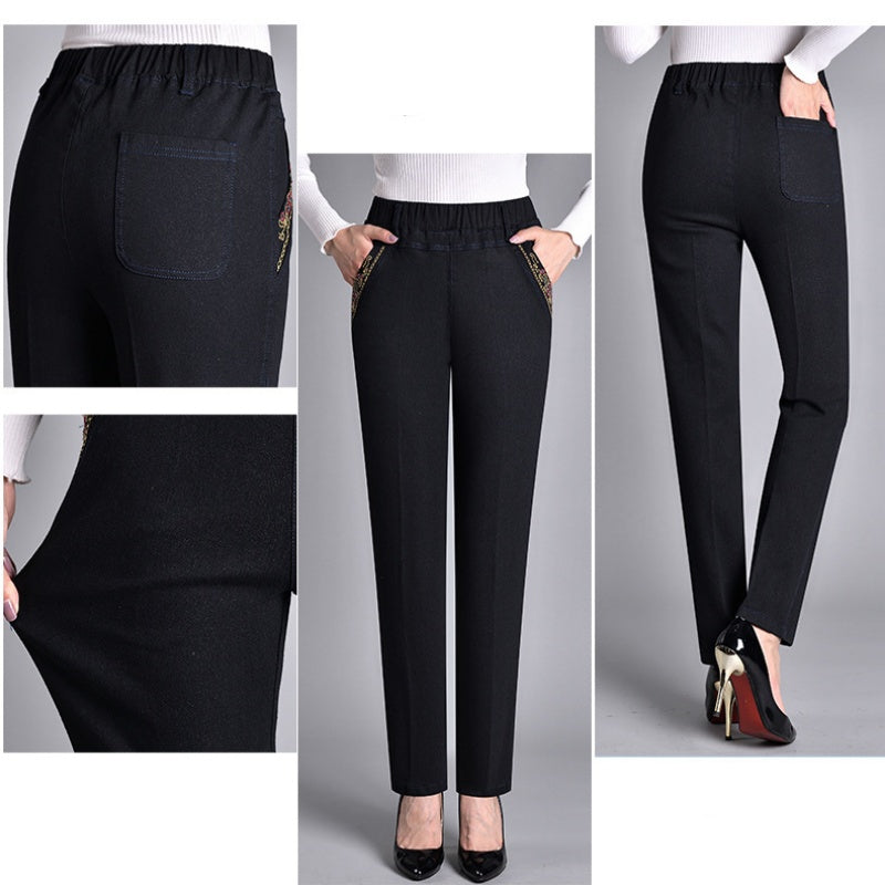 Elastische Jeans met Zijzakken en Stretch Tailleband