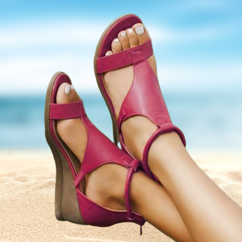 Elegante Vrouwen Sandalen Met Zachte Leer