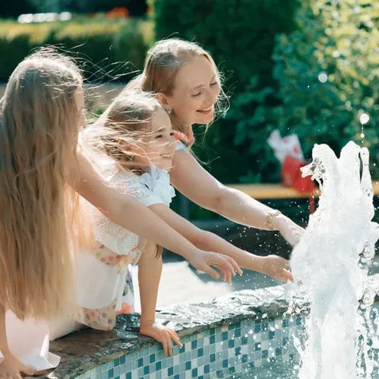 Fonteinpomp voor Vijver met Verstelbare Waterstroom en 3 Sproeikoppen