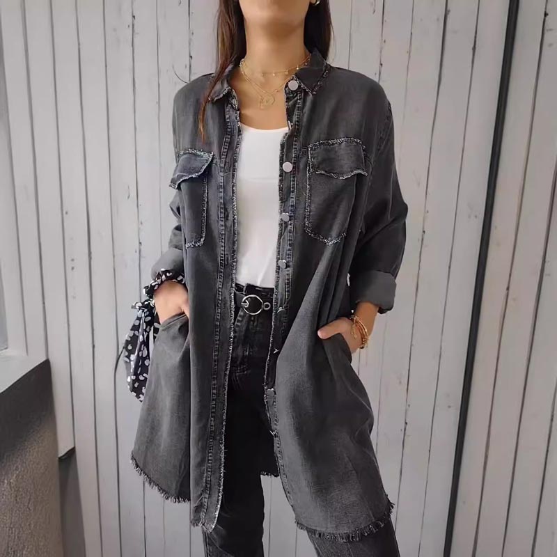 Grote Heren Denim Jas Oversized Model