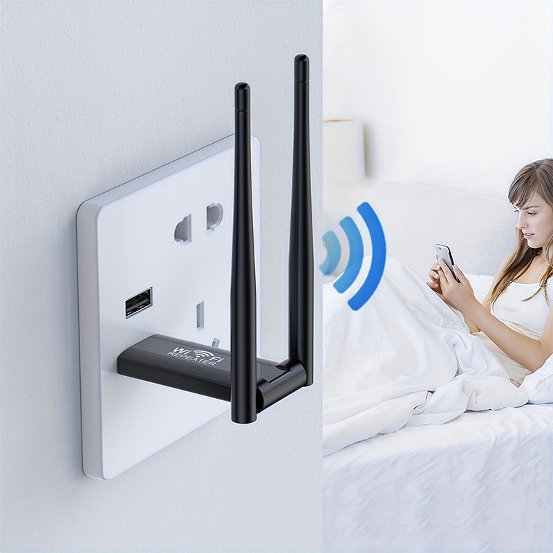 WiFi Repeater 300Mbps – Verbetert je Draadloze Netwerkbereik – USB-Gevoed – Compact & Draagbaar