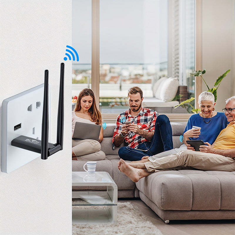 WiFi Repeater 300Mbps – Verbetert je Draadloze Netwerkbereik – USB-Gevoed – Compact & Draagbaar