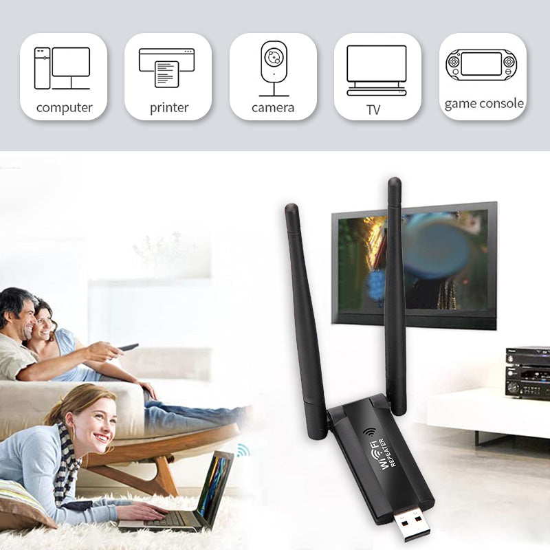 WiFi Repeater 300Mbps – Verbetert je Draadloze Netwerkbereik – USB-Gevoed – Compact & Draagbaar