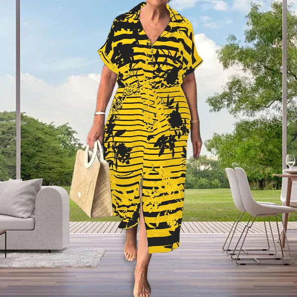 Zomerdjurk voor Vrouw Korte Mouwen Splitrok