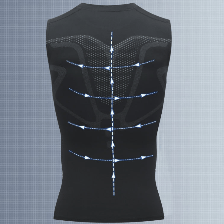 Ionic Shaping Vest voor Mannen – Compressie Shapewear Hemd zonder Mouwen – Lichaamsvormend en Comfortabel – Ademend Ontwerp voor Dagelijks Gebruik