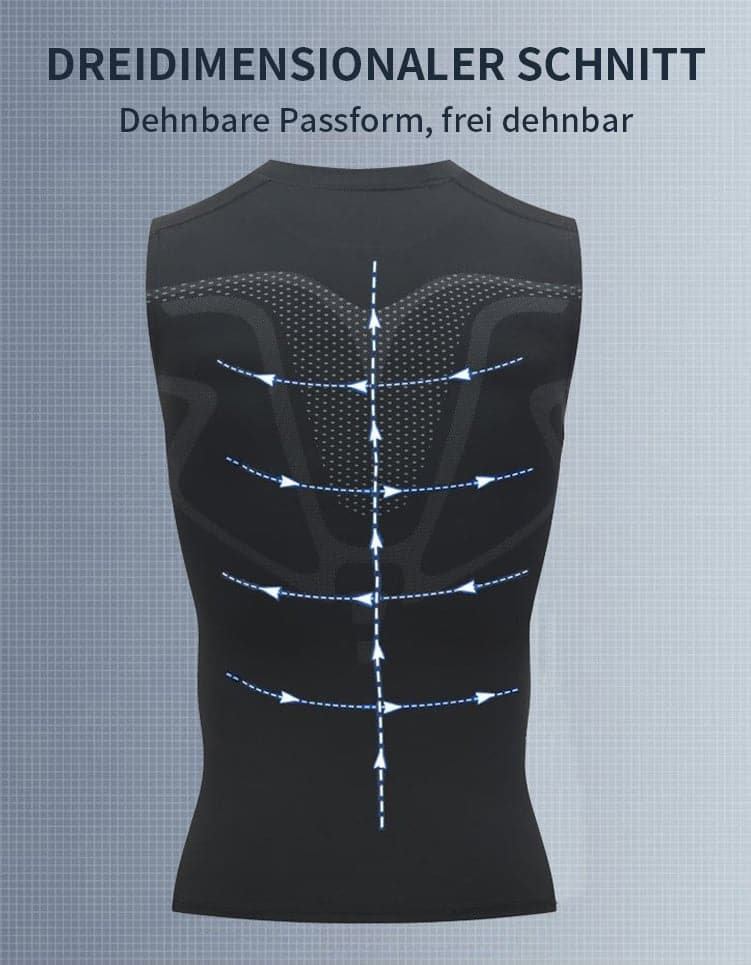 Ionic Shaping Vest voor Mannen – Compressie Shapewear Hemd zonder Mouwen – Lichaamsvormend en Comfortabel – Ademend Ontwerp voor Dagelijks Gebruik