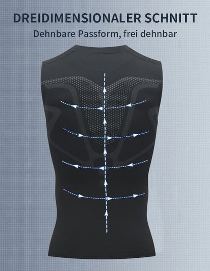 Ionic Shaping Vest voor Mannen – Compressie Shapewear Hemd zonder Mouwen – Lichaamsvormend en Comfortabel – Ademend Ontwerp voor Dagelijks Gebruik