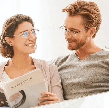 Multifocale Leesbril met Gleitzicht en Blaulichtfilter | Ultraleicht Titanium TR90 Frame | Voor Nabij- en Veraf Zicht | Digitale Oogbescherming