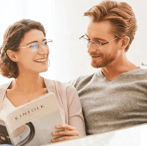 Multifocale Leesbril met Gleitzicht en Blaulichtfilter | Ultraleicht Titanium TR90 Frame | Voor Nabij- en Veraf Zicht | Digitale Oogbescherming