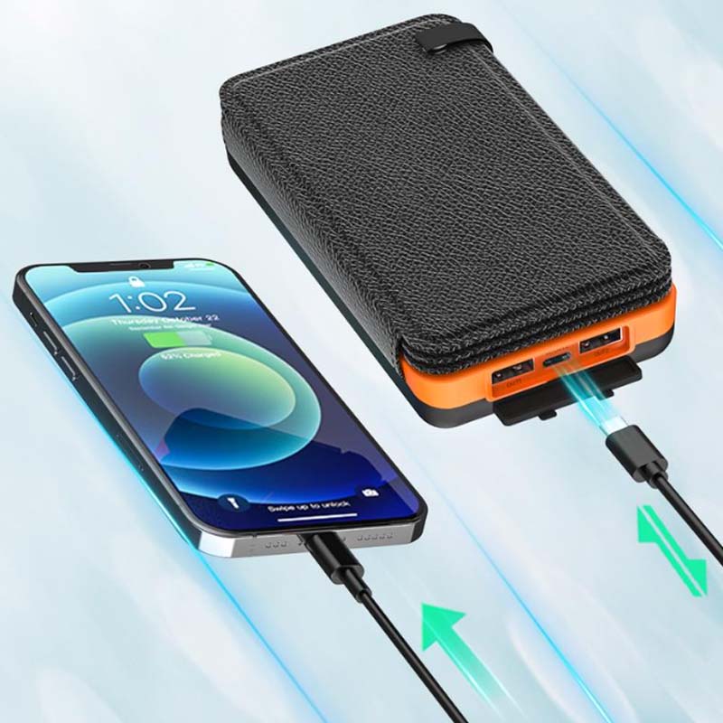 Opvouwbare Zonne-energiebank met Zonnepanelen Waterdicht Draagbaar Powerstation 10000-25000mAh Outdoor USB Oplader Reizen Camping Noodstroom