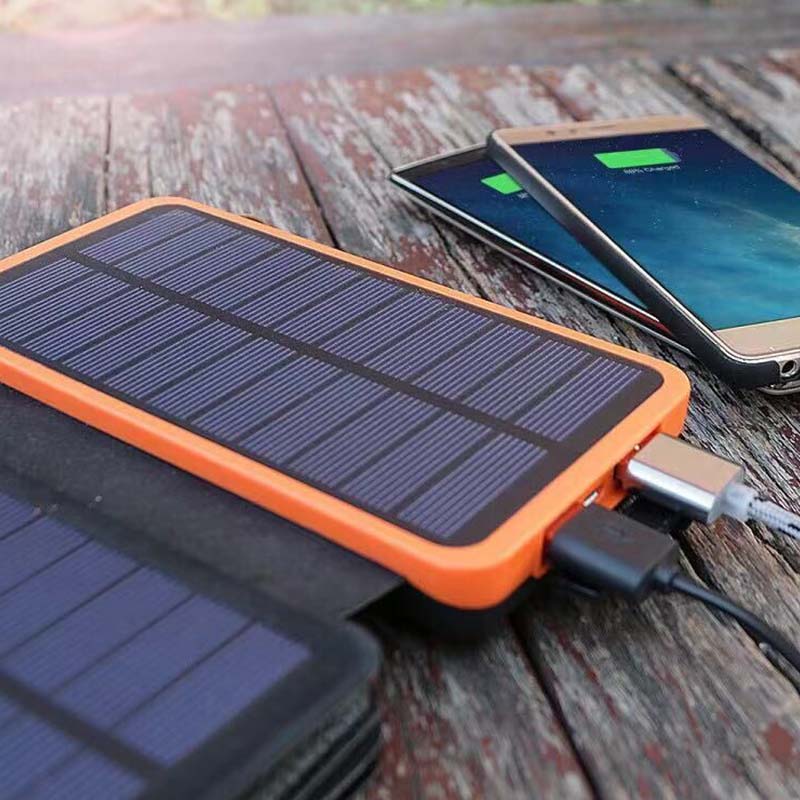 Opvouwbare Zonne-energiebank met Zonnepanelen Waterdicht Draagbaar Powerstation 10000-25000mAh Outdoor USB Oplader Reizen Camping Noodstroom