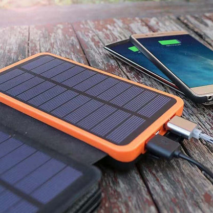 Opvouwbare Zonne-energiebank met Zonnepanelen Waterdicht Draagbaar Powerstation 10000-25000mAh Outdoor USB Oplader Reizen Camping Noodstroom