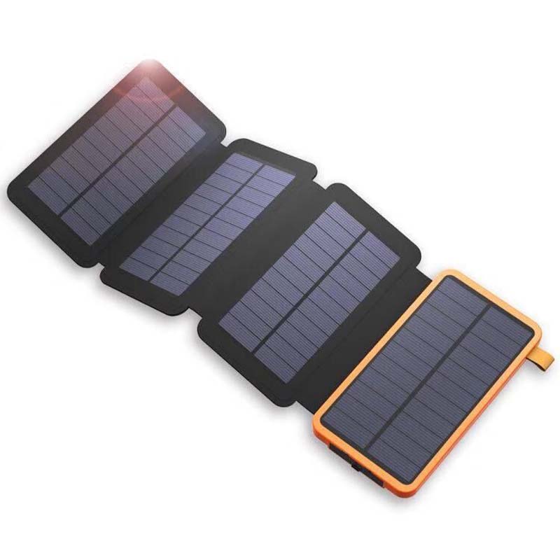 Opvouwbare Zonne-energiebank met Zonnepanelen Waterdicht Draagbaar Powerstation 10000-25000mAh Outdoor USB Oplader Reizen Camping Noodstroom