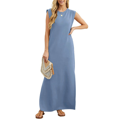 Elegante Jurk Lange Vloeiende Middellange Jurk
