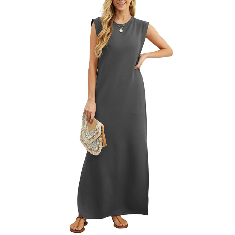 Elegante Jurk Lange Vloeiende Middellange Jurk