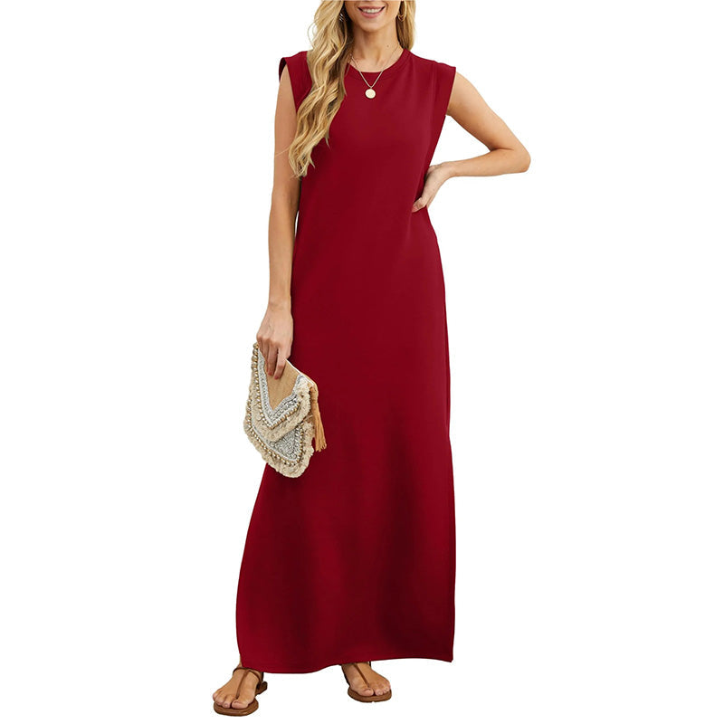 Elegante Jurk Lange Vloeiende Middellange Jurk