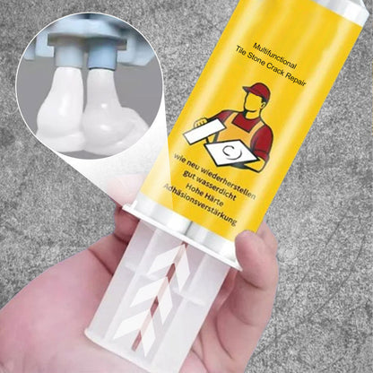 Tegel- en Natuursteen Reparatieset Professioneel voor Scheuren en Beschadigingen | Compleet met Kleurafstemmende Pigmenten voor Keramiek Marmer Graniet Vloeren Muren Keukens Badkamer | Snel Drogende Duurzame Formule met 6 Kleuren