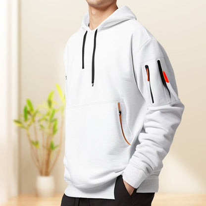 Adriano Fleece Trui met Kap en Halve Rits