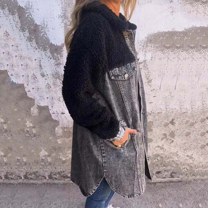 Lange denim jas voor dames