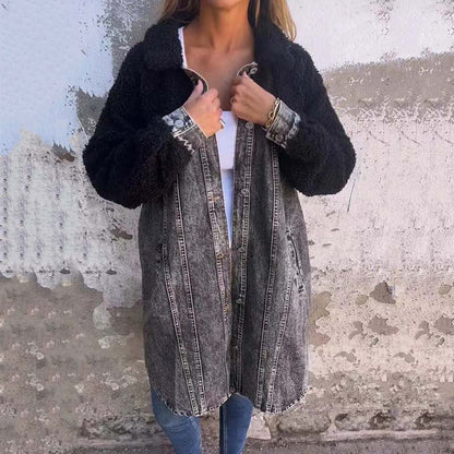 Lange denim jas voor dames