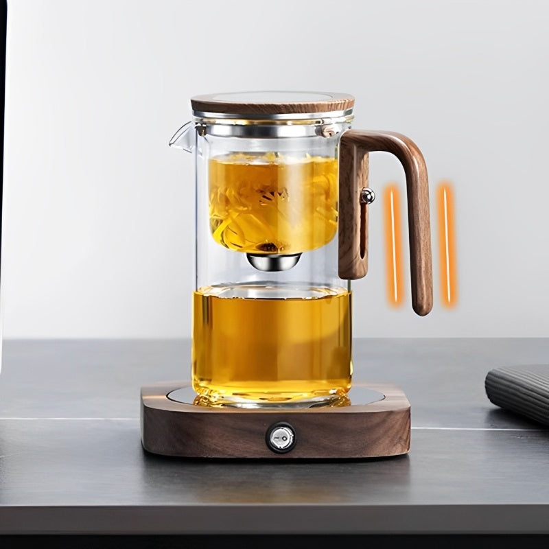 Glazen Theepot met Houten Greep 500ml & 700ml – Thee-infuser met Filtersysteem voor Perfecte Thee