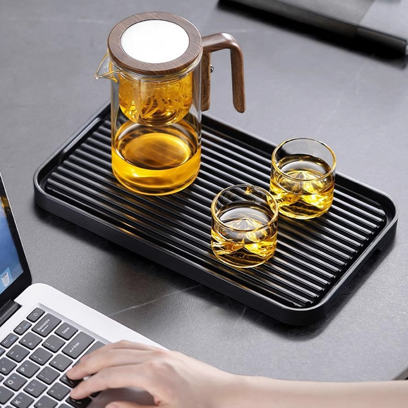 Glazen Theepot met Houten Greep 500ml & 700ml – Thee-infuser met Filtersysteem voor Perfecte Thee