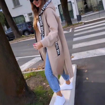 Donkergroene Lange Parka Jas met Kap