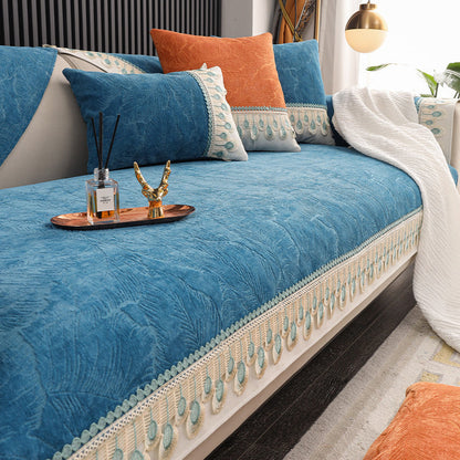 Chenille Bankhoes met Anti-Slip voor Ultiem Comfort