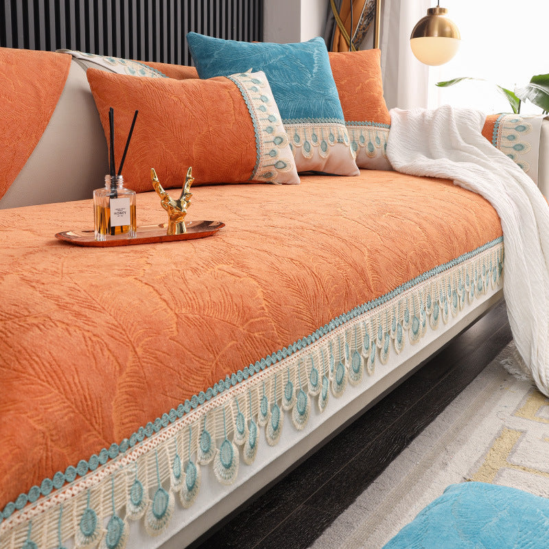 Chenille Bankhoes met Anti-Slip voor Ultiem Comfort