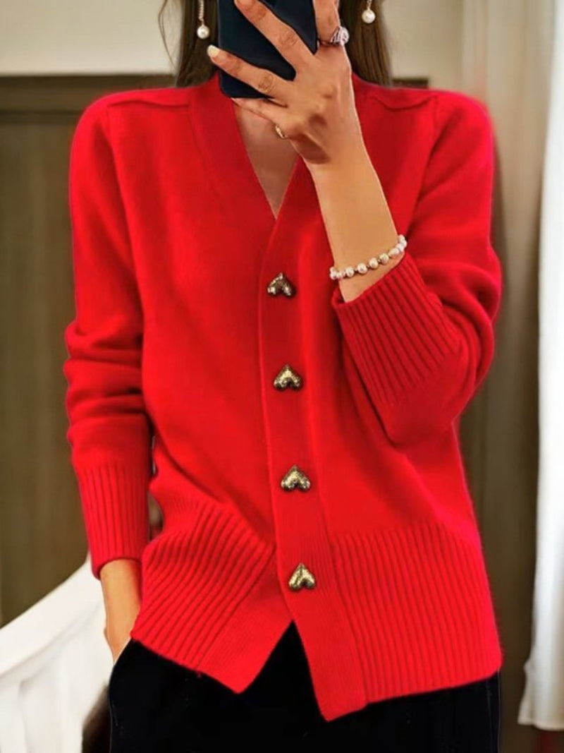 Dames Vest Gebreid Effenvlezig met Knopen Warm voor Herfst en Winter