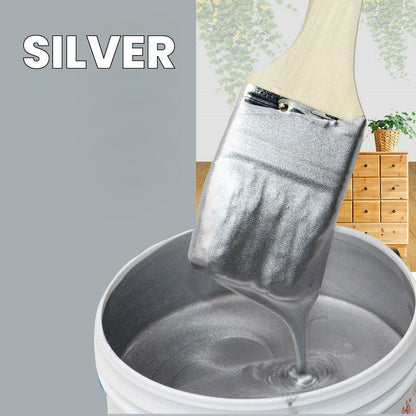 Metallic Bladverf met Penseel – Premium Goud en Zilver Metaaleffect voor Creatieve Projecten – Waterbasis Decoratieverf 200g