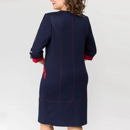 Jurk met Contrasterende Details Aurora Stijl Elegante Avondjurk