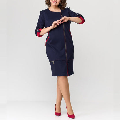 Jurk met Contrasterende Details Aurora Stijl Elegante Avondjurk