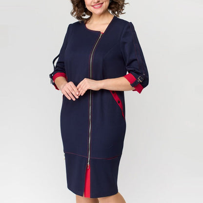 Jurk met Contrasterende Details Aurora Stijl Elegante Avondjurk