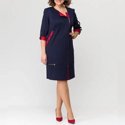 Jurk met Contrasterende Details Aurora Stijl Elegante Avondjurk