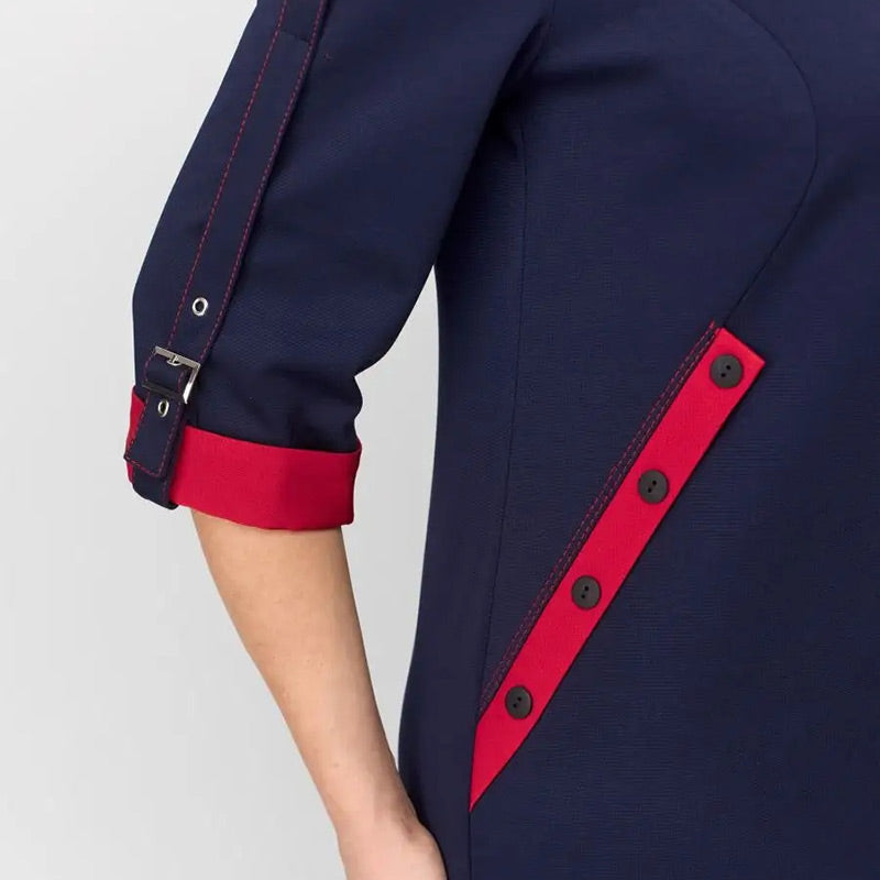 Jurk met Contrasterende Details Aurora Stijl Elegante Avondjurk