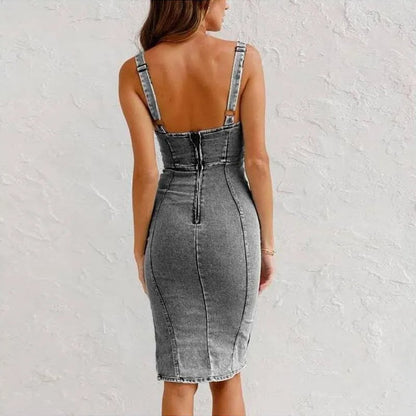Daniela Blauwe Denim Jurk