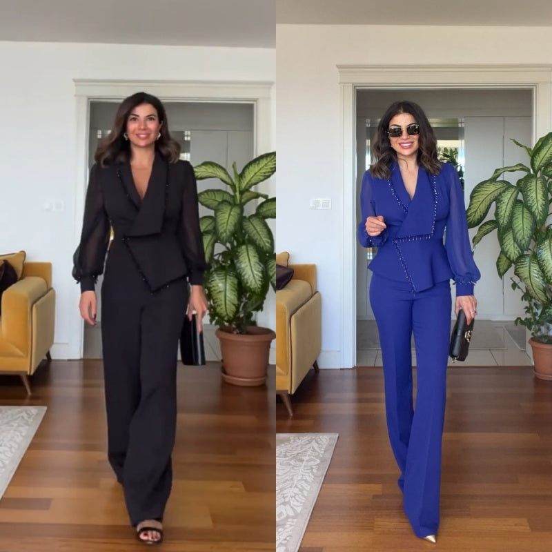 Dames Blazer Set Klassieke Stijl Elegante Pasvorm