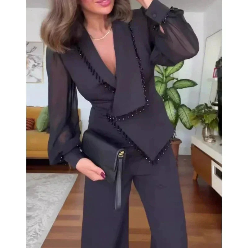 Dames Blazer Set Klassieke Stijl Elegante Pasvorm
