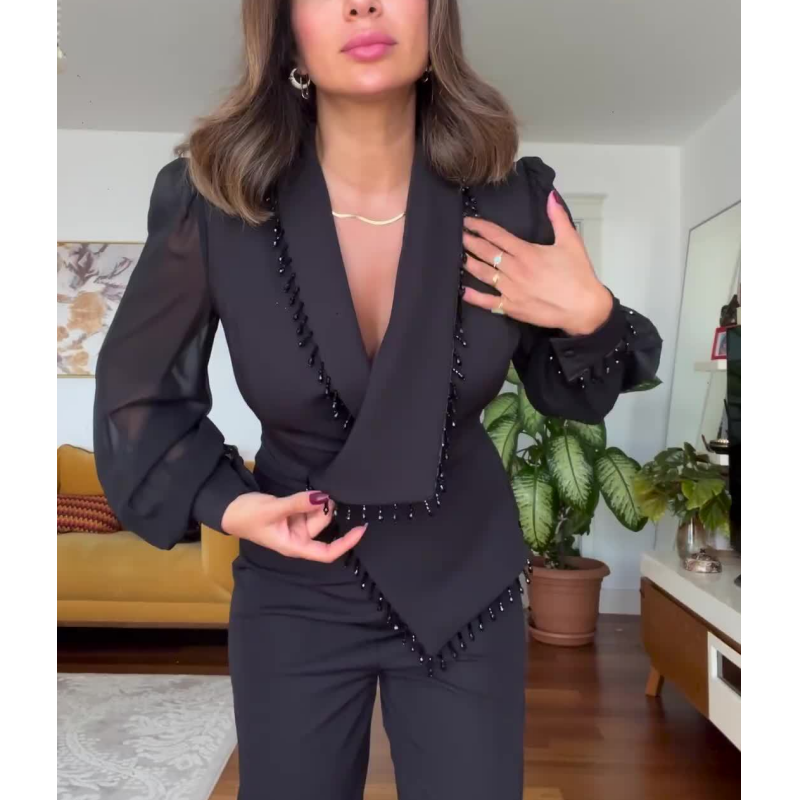 Dames Blazer Set Klassieke Stijl Elegante Pasvorm