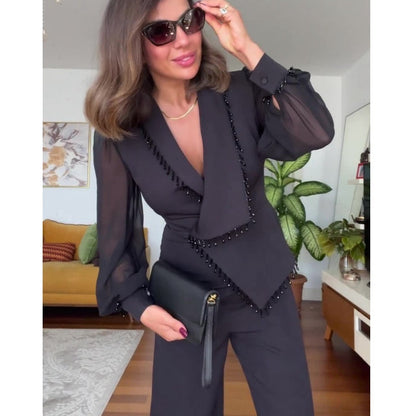 Dames Blazer Set Klassieke Stijl Elegante Pasvorm