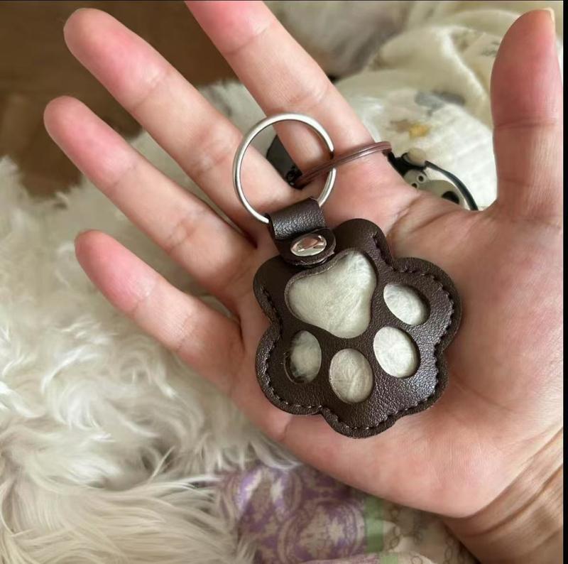 Tashanger Leer Pootafdruk 7 x 3 cm RVS Ring voor Rugzak en Sleutelbos 9 Kleuren