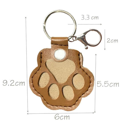 Tashanger Leer Pootafdruk 7 x 3 cm RVS Ring voor Rugzak en Sleutelbos 9 Kleuren