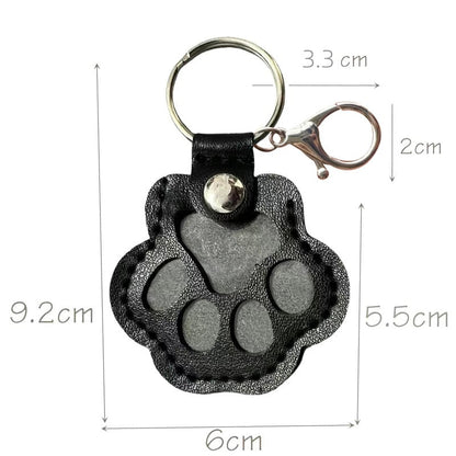 Leren Sleutelhanger met Naam Graveren Pootafdruk 7 x 3 cm Plantaardig Gelooid 9 Kleuren