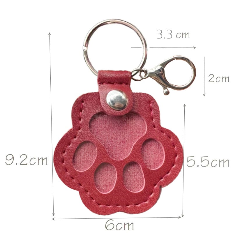 Tashanger Leer Pootafdruk 7 x 3 cm RVS Ring voor Rugzak en Sleutelbos 9 Kleuren