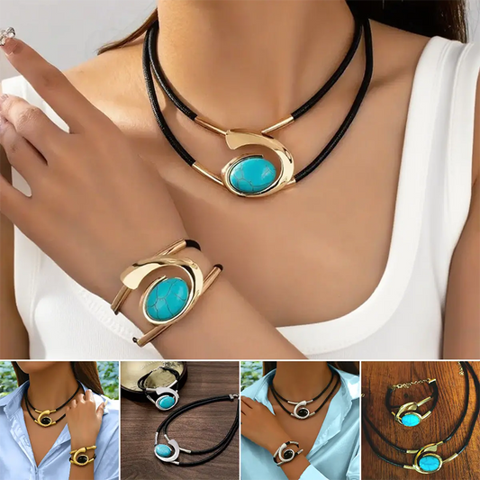 Vintage Boho Sieradenset met Delicate Patronen en Schitterende Accenten voor Moderne Elegantie