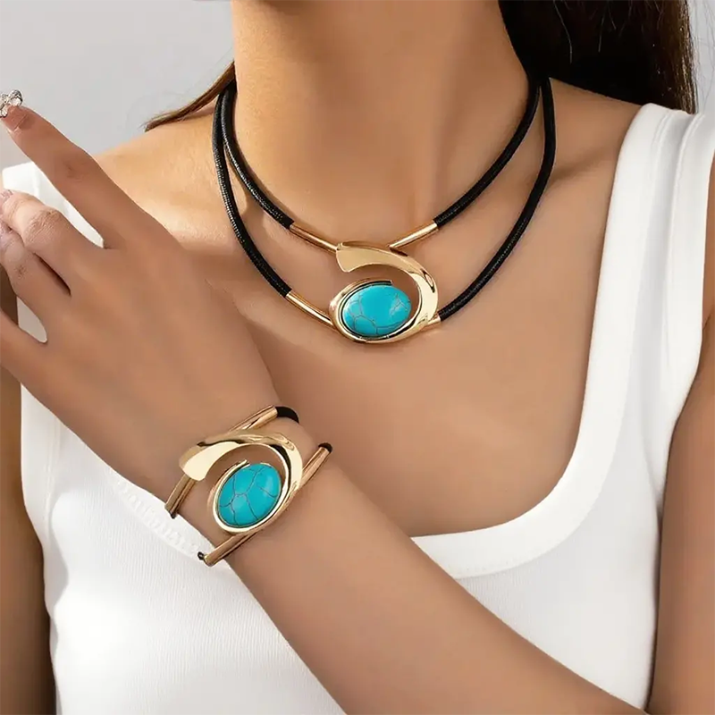 Vintage Boho Sieradenset met Delicate Patronen en Schitterende Accenten voor Moderne Elegantie