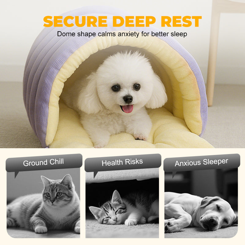 Huisdierenbed Grondloze Iglohut – Zachte Igloo Pluche Slaapplek Klein Medium Groot Kat Hond Winter